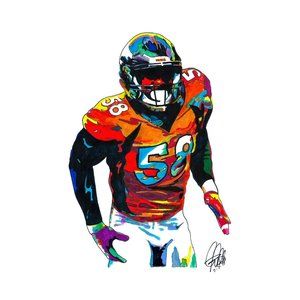 Von Miller Denver Broncos LB Football Sports Print Poster Wall Art 11x17